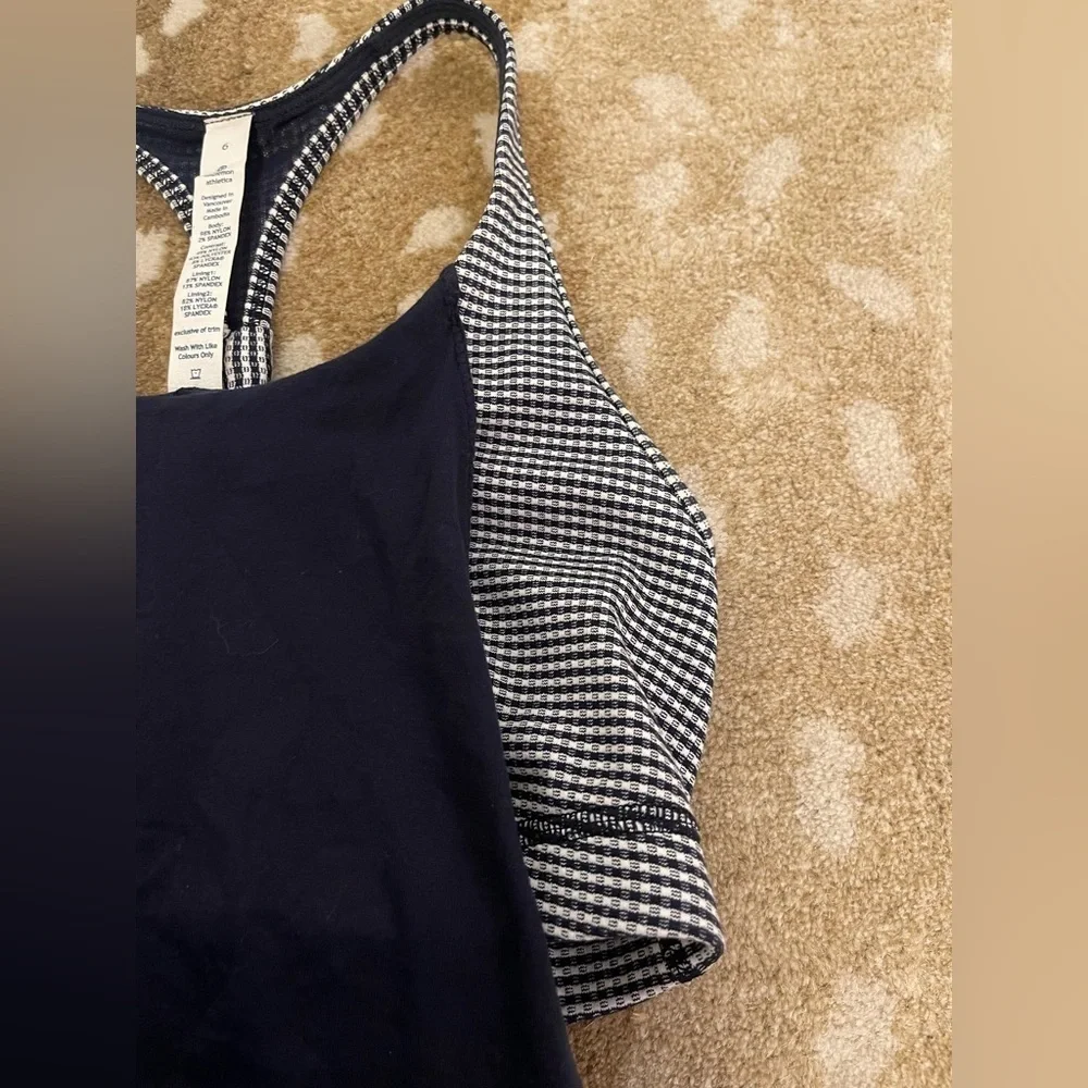 Lululemon Athletica Practice Freely Tank in Inkwell gingham women’s size 6 - Picture 12 of 13